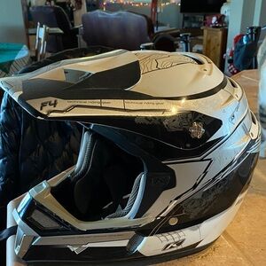 Black and Silver Motorcycle Helmet